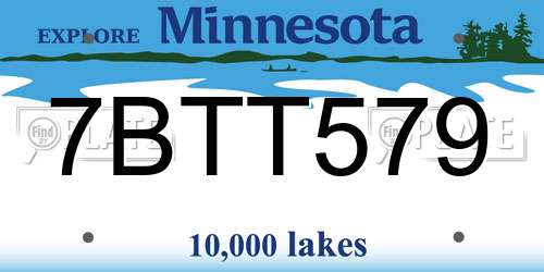 7BTT579 Minnesota License Plate