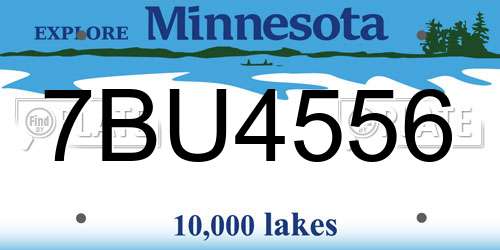7BU4556 Minnesota License Plate