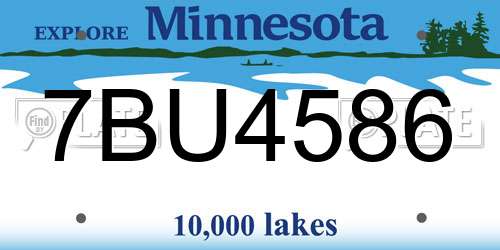 7BU4586 Minnesota License Plate