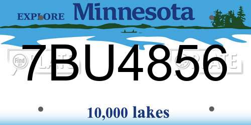 7BU4856 Minnesota License Plate