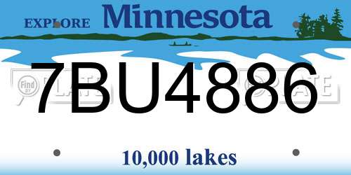 7BU4886 Minnesota License Plate
