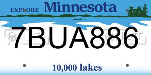 7BUA886 Minnesota License Plate