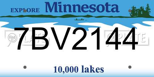 7BV2144 Minnesota License Plate