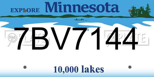 7BV7144 Minnesota License Plate