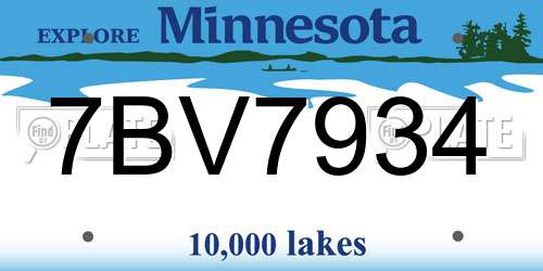 7BV7934 Minnesota License Plate