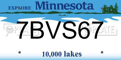 7BVS67 Minnesota License Plate