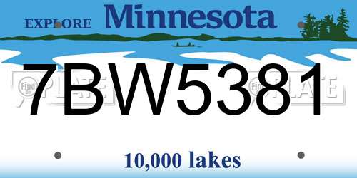 7BW5381 Minnesota License Plate