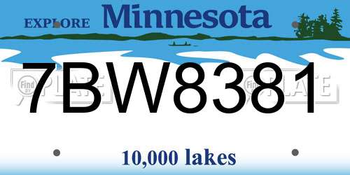 7BW8381 Minnesota License Plate