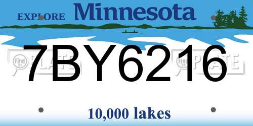 7BY6216 Minnesota License Plate