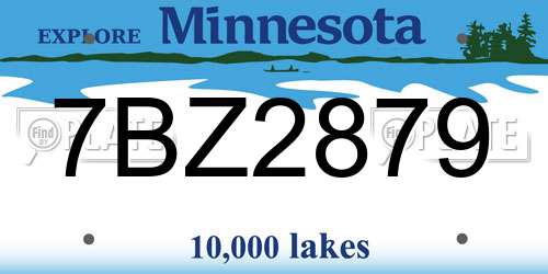 7BZ2879 Minnesota License Plate