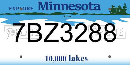 7BZ3288 Minnesota License Plate