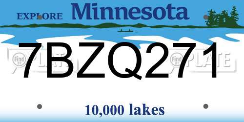 7BZQ271 Minnesota License Plate