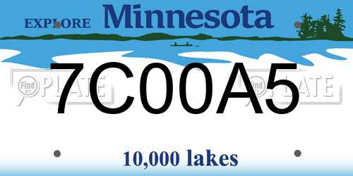7C00A5 Minnesota License Plate
