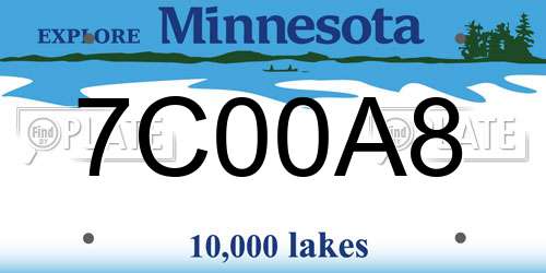 7C00A8 Minnesota License Plate