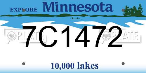 7C1472 Minnesota License Plate