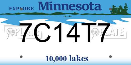 7C14T7 Minnesota License Plate