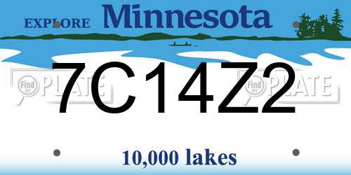 7C14Z2 Minnesota License Plate