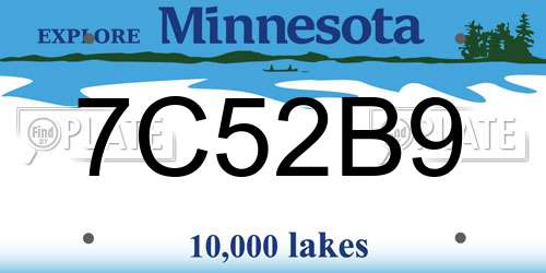 7C52B9 Minnesota License Plate