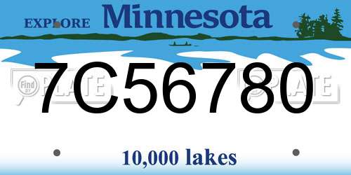7C56780 Minnesota License Plate