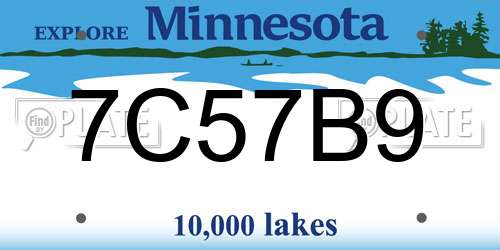 7C57B9 Minnesota License Plate