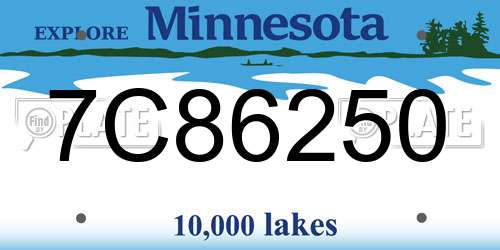 7C86250 Minnesota License Plate