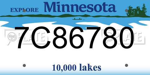 7C86780 Minnesota License Plate