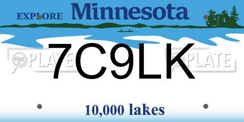 7C9LK Minnesota License Plate