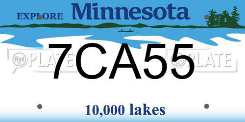 7CA55 Minnesota License Plate
