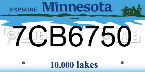 7CB6750 Minnesota License Plate