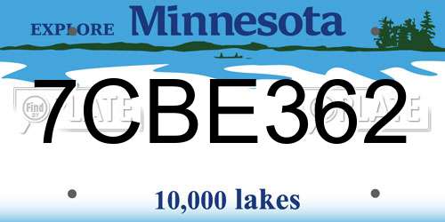 7CBE362 Minnesota License Plate