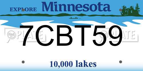 7CBT59 Minnesota License Plate