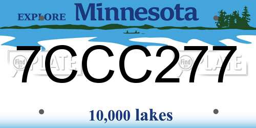 7CCC277 Minnesota License Plate