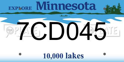 7CD045 Minnesota License Plate