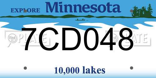7CD048 Minnesota License Plate