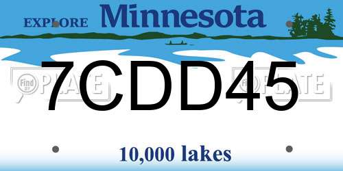 7CDD45 Minnesota License Plate