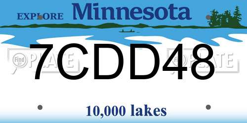 7CDD48 Minnesota License Plate