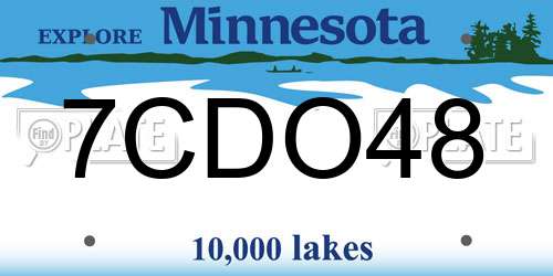 7CDO48 Minnesota License Plate