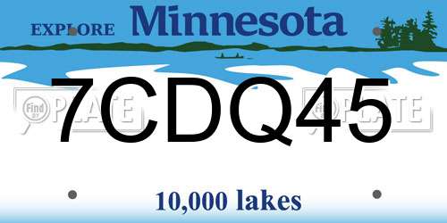 7CDQ45 Minnesota License Plate