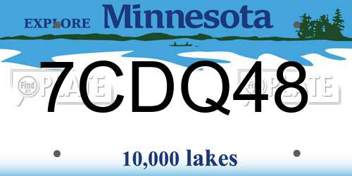 7CDQ48 Minnesota License Plate