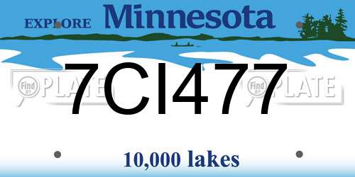 7CI477 Minnesota License Plate