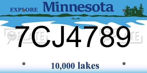 7CJ4789 Minnesota License Plate