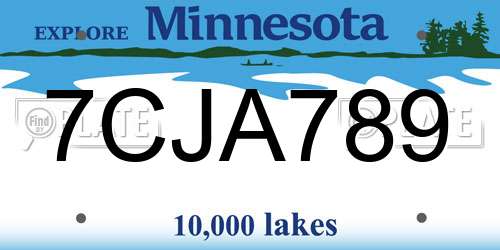 7CJA789 Minnesota License Plate