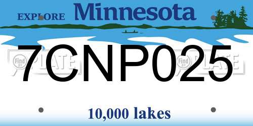 7CNP025 Minnesota License Plate