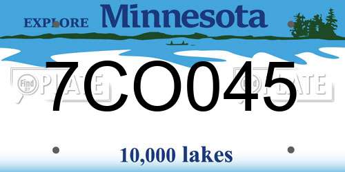 7CO045 Minnesota License Plate