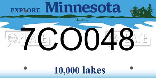 7CO048 Minnesota License Plate