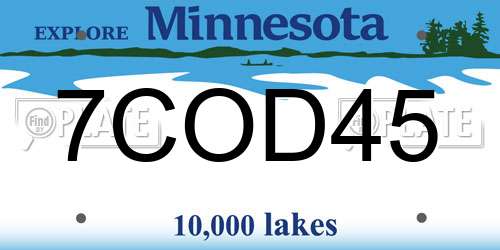 7COD45 Minnesota License Plate