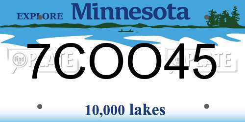 7COO45 Minnesota License Plate