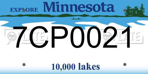 7CP0021 Minnesota License Plate
