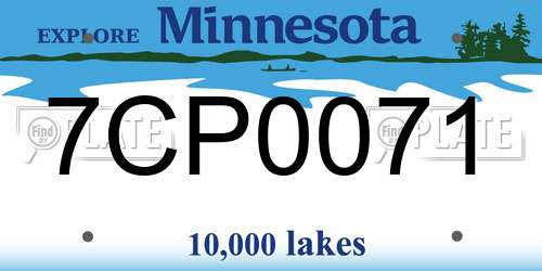7CP0071 Minnesota License Plate