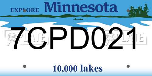 7CPD021 Minnesota License Plate
